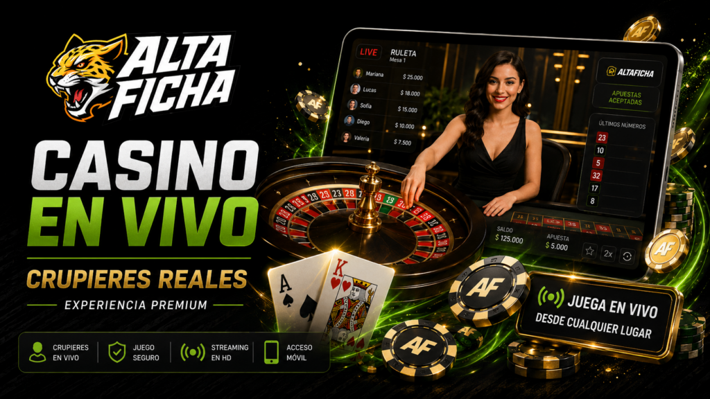 Casino en vivo de Altaficha con ruleta, crupieres reales y experiencia premium desde el celular